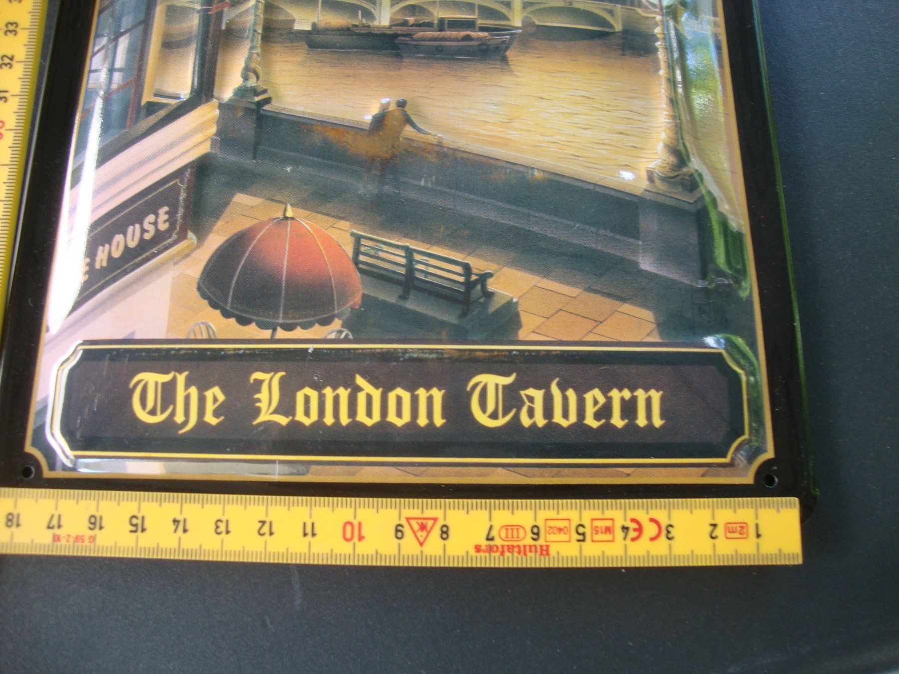 Insegne: Älteres Blechschild ca. 19 x 29cm, "The London Tabern" – Usato da Winterthur venduto da halle07 1