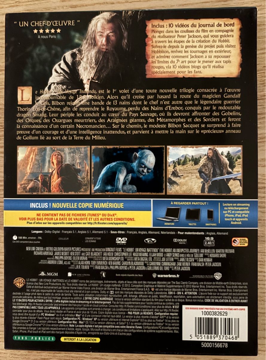 Tutti i DVDs: Le Hobbit : Un Voyage Inattendu – Usato da Münchenbuchsee venduto da ric_rdn8 1
