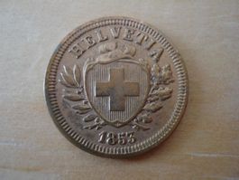 (B3) 1 rappen 1853 Br  VZ