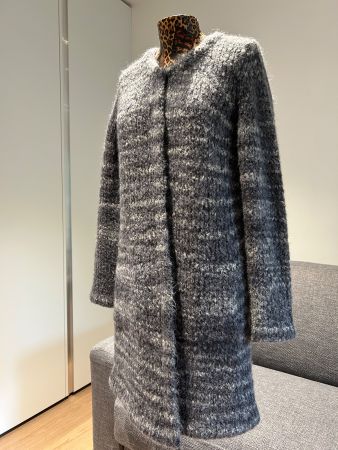 Cardigan laine alpaga REPEAT CACHEMIRE silver édition