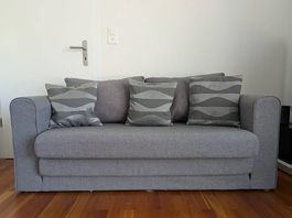 Graues 3-Sitzer Sofa inkl Liegefunktion 160x67x60, Conforama