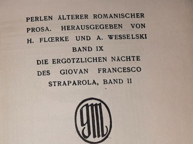 Libri: DIE ERGÖTZLICHEN NÄCHTE  von Giovanfrancesco Straparola – Usato da zürich venduto da gabab 6