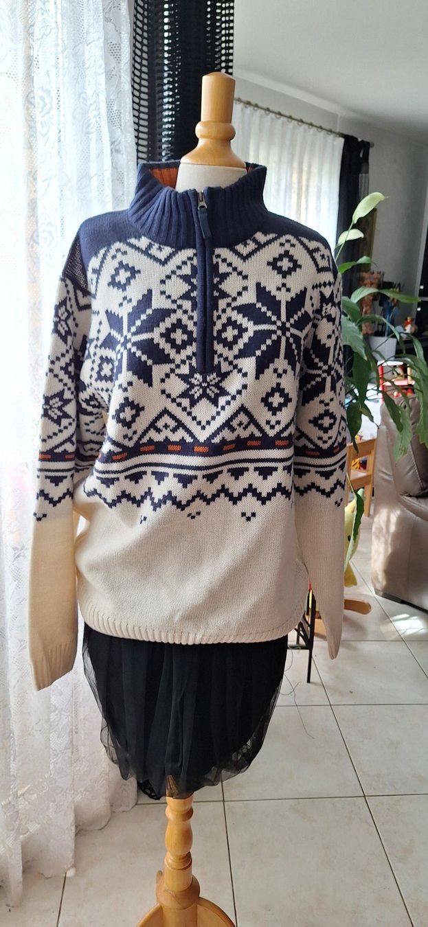 Maglioni & Felpe: Pull à col zippé motif jacquard, Taille XL – Usato da St-Triphon venduto da Jldr0