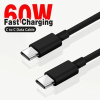 USB-C auf USB-C Ladekabel 60 W, 2 m, schwarz