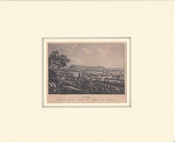 Incisioni: BRUGG, AQUATINTA 1835 – Antico da Grüningen venduto da Kartensammler 1