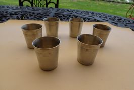 Zinn Becher 6 STK  shot Zinnset verre à liqueur étain 6 pcs
