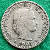 Pièce de 20 ct suisse 1901