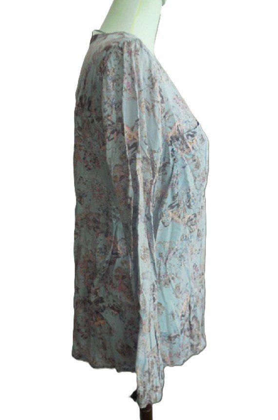 Tom Tailor Camicette: Gr. 40 TOM TAILOR leichte Bluse flieder/hellbau mit Blumen – Usato da Basel venduto da FRAU.ZAUBER.MOND 3