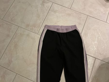 Schwarze Stoffhose mit lila Streifen Gr.M Zara