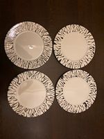 4 flache teller in zebralook handbemalt