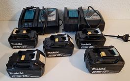Makita 18V Akkus 4.0Ah / 5.0Ah + DC18RC Ladegeräte