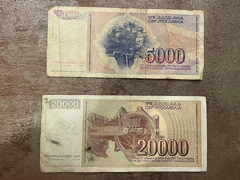 Billets de banque: 5000 und 20000 Dinar – D'occasion à Buchs AG par fpatricia 1