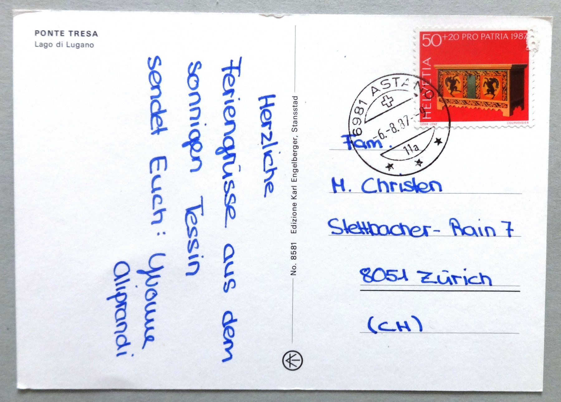 Cartes postales: Ponte Tresa - Lago di Lugano – D'occasion à Fétigny par Billy2miny 1