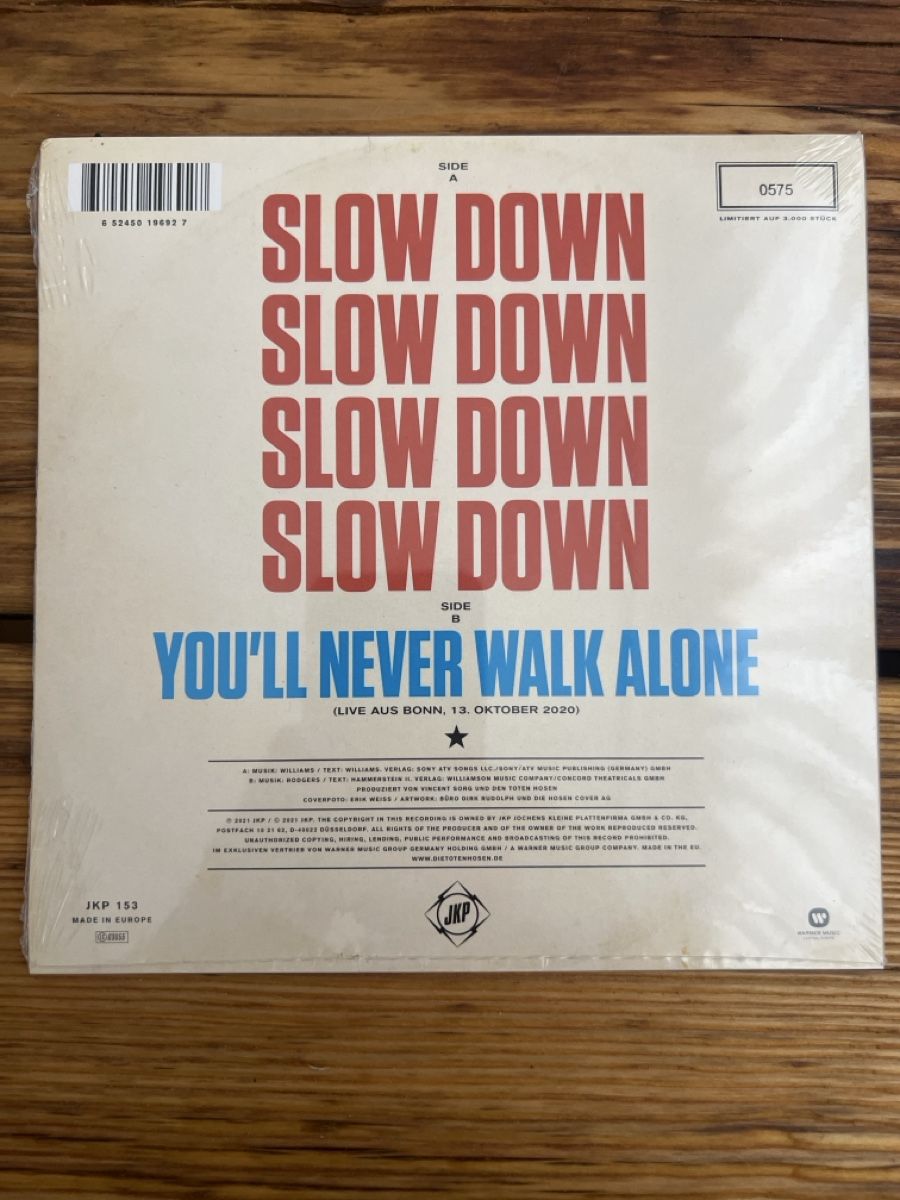 Dischi in vinile: Die Toten Hosen Slow Down Single Vinyl - Mint – Nuovo e nell'imballaggio originale da Umiken venduto da mar_p7n9 1