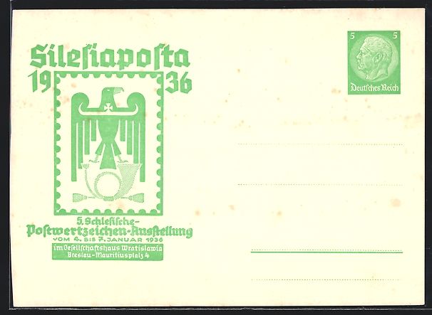Cancelleria postale: Breslau, Postwertzeichen-Ausstellung Sil – Usato da Berlin venduto da bartko-reher