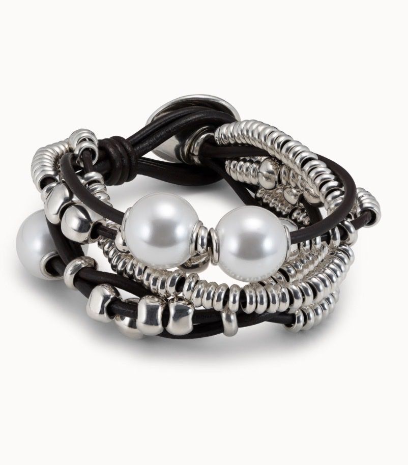 Bracelets: UNO de 50 Armband Leder Silber Perlen – Neuf (Voir description) à Horgen par bho66
