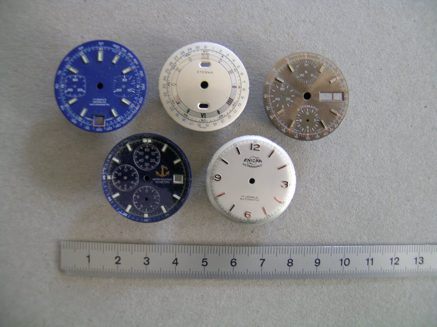 Orologi: Lot 2: 5 verschiedene Zifferblätter – Usato da Grenchen venduto da esa-9162-9164