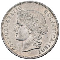 5Fr. 1907 ss+, sehr schöne Qualität