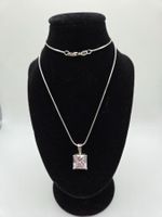 Schlangenkette mit Zirkonia Anhänger Diamonfiere 925 Silber
