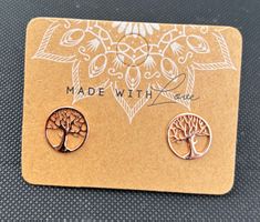 Ohrstecker Lebensbaum Silber 925 roségold