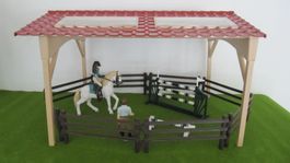 Schleich Reitset mit Unterstand, Zaun und weiterem Zubehör