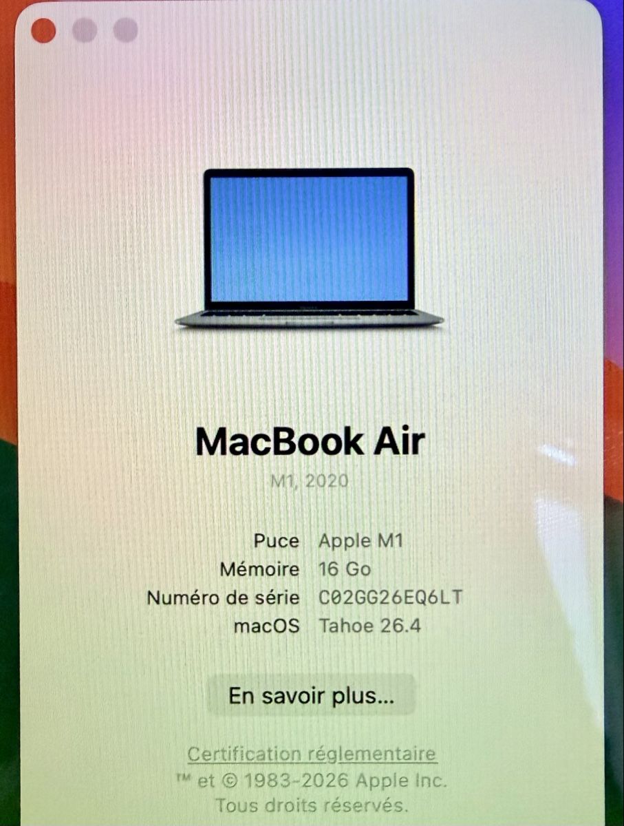 Apple Portables: MacBook Air M1 16GB 512SSD – D'occasion à Saillon par Roduitpa 9