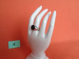 Silberring mit Onyx - Sterling Silber 925 Grösse 60