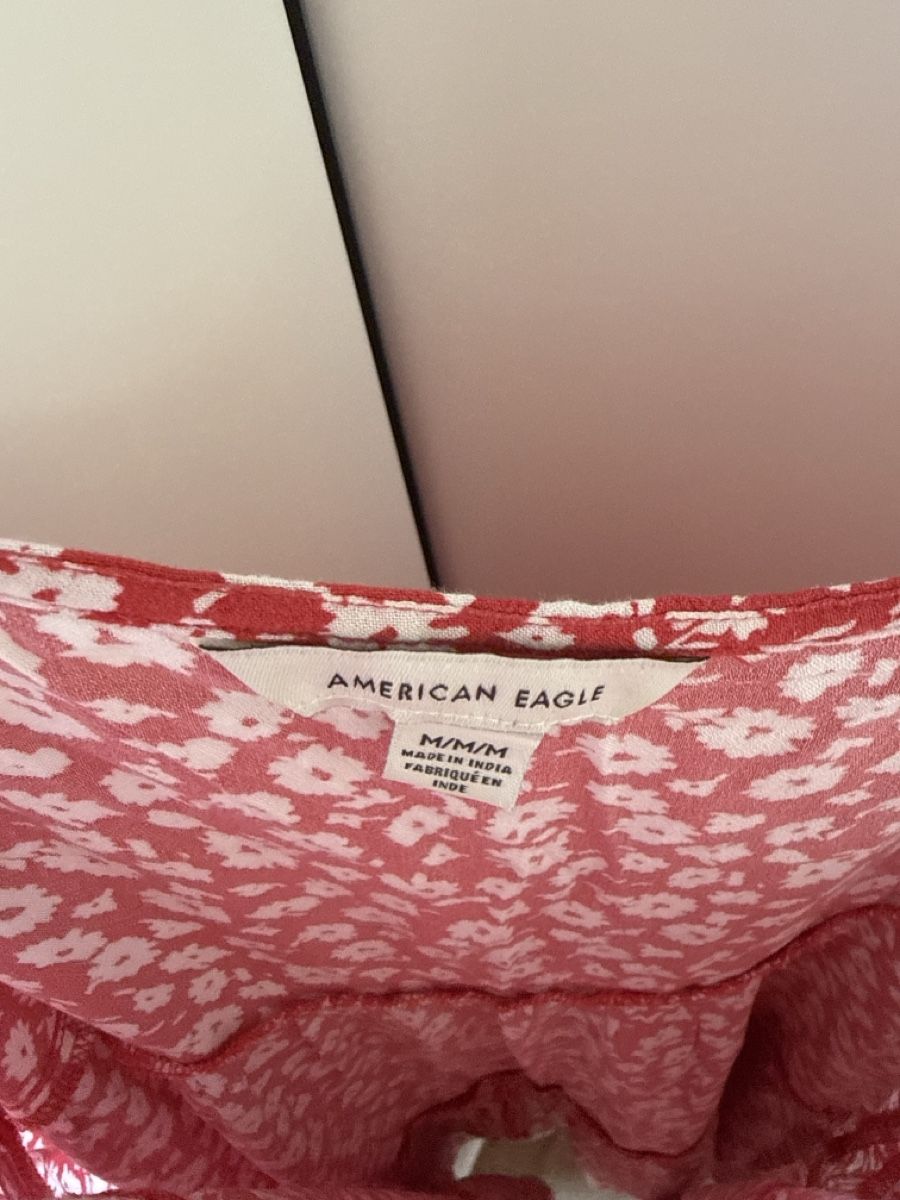 Vestiti: American Eagle Kleid rot geblümt Grösse M neu – Nuovo (secondo la descrizione) da Basel venduto da selinalivia 2