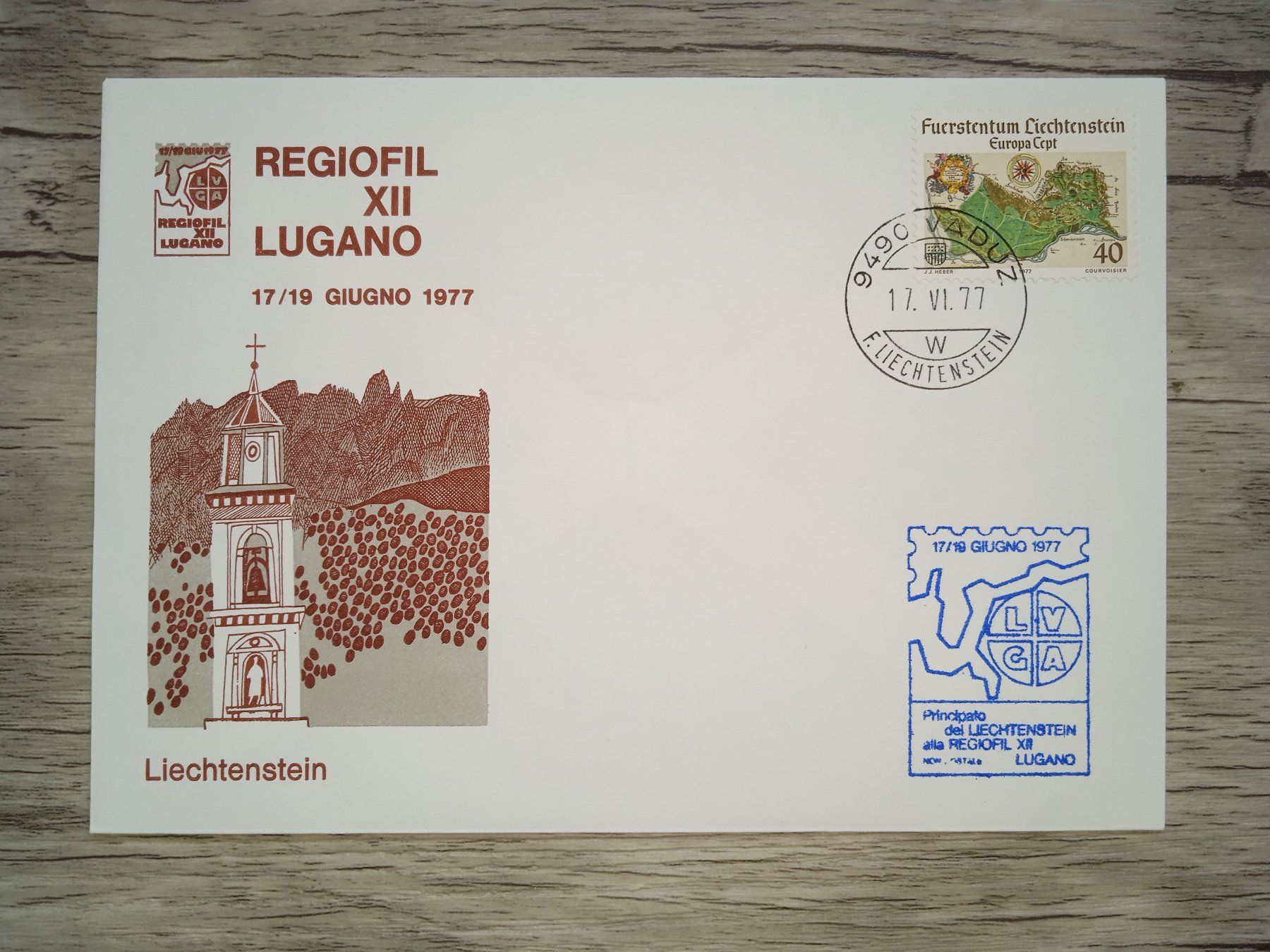 Alle Briefmarken: TR19 Enveloppe + Timbre Liechtenstein 1977 – Gebraucht aus Cousset von Patrick_Collections