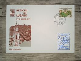 TR19 Enveloppe + Timbre Liechtenstein 1977