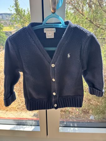 Cardigan Ralph Lauren navy blue size 24M cotton good conditi