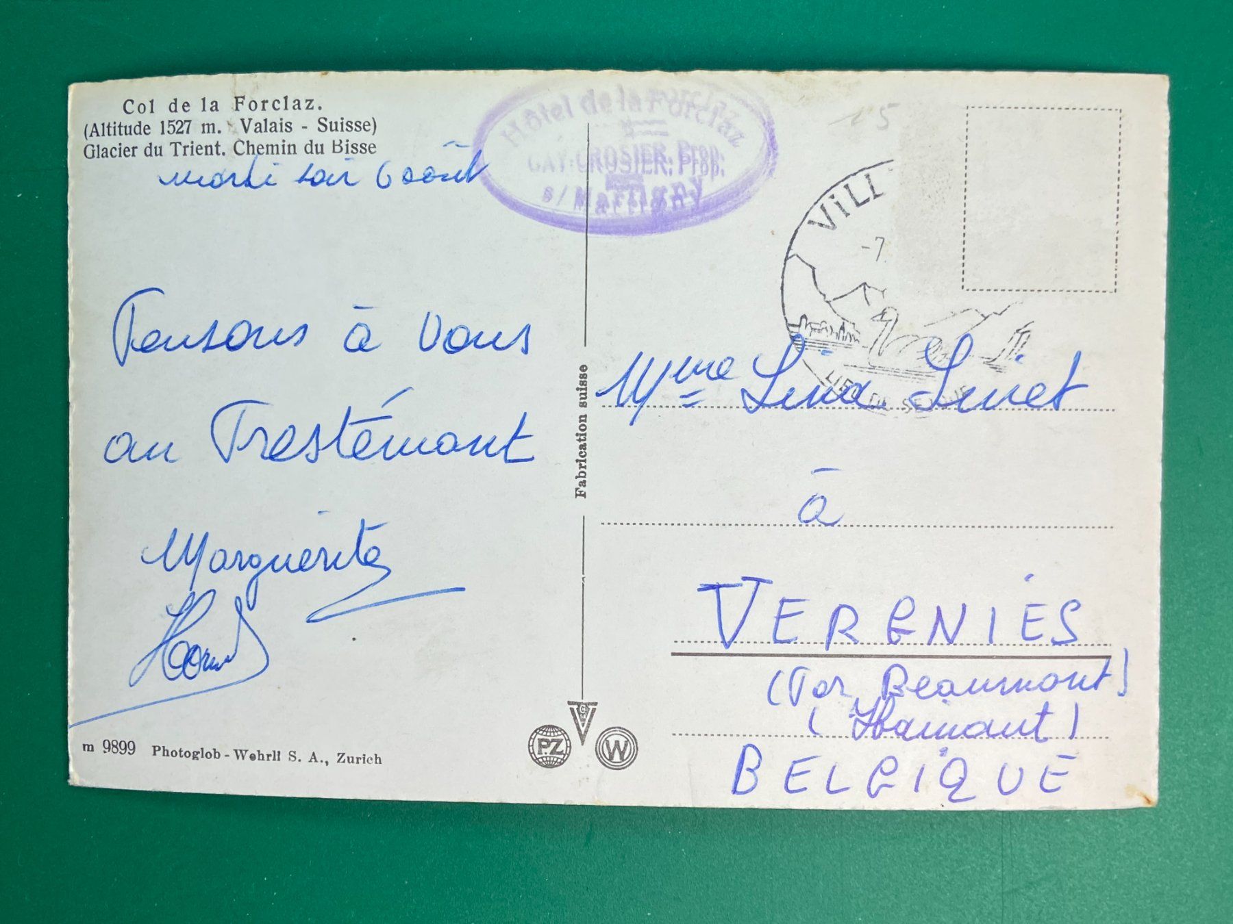 Cartoline postali: Col de la Forclaz – Usato da Steg VS venduto da danwer74 1