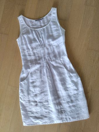 KOOKAI Leinen Etui-Kleid weiss Taille 36