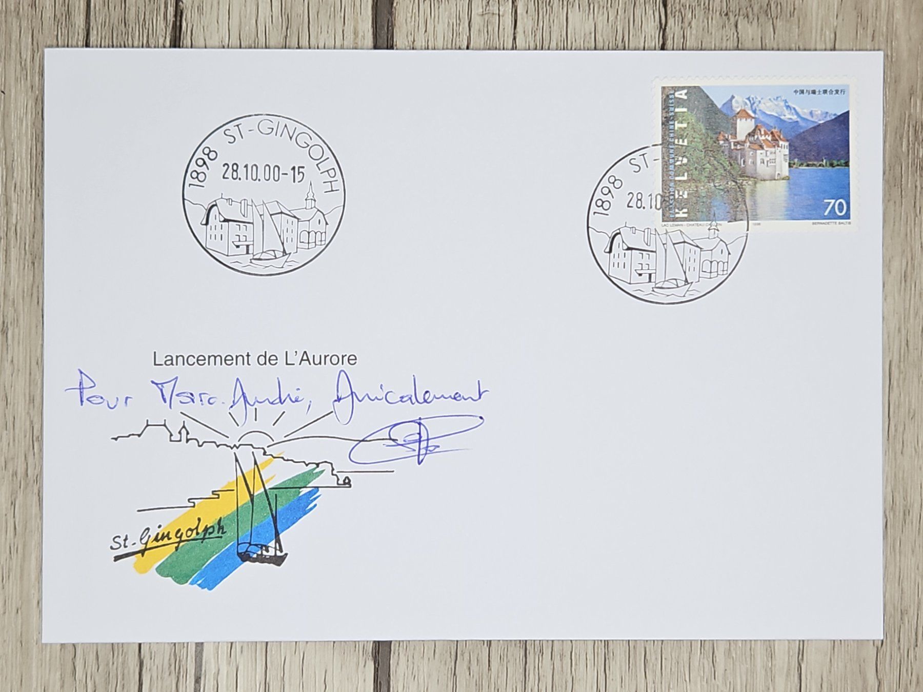 Tutti i francobolli: CL09 Enveloppe + Timbre Suisse 2000 – Usato da Cousset venduto da Patrick_Collections