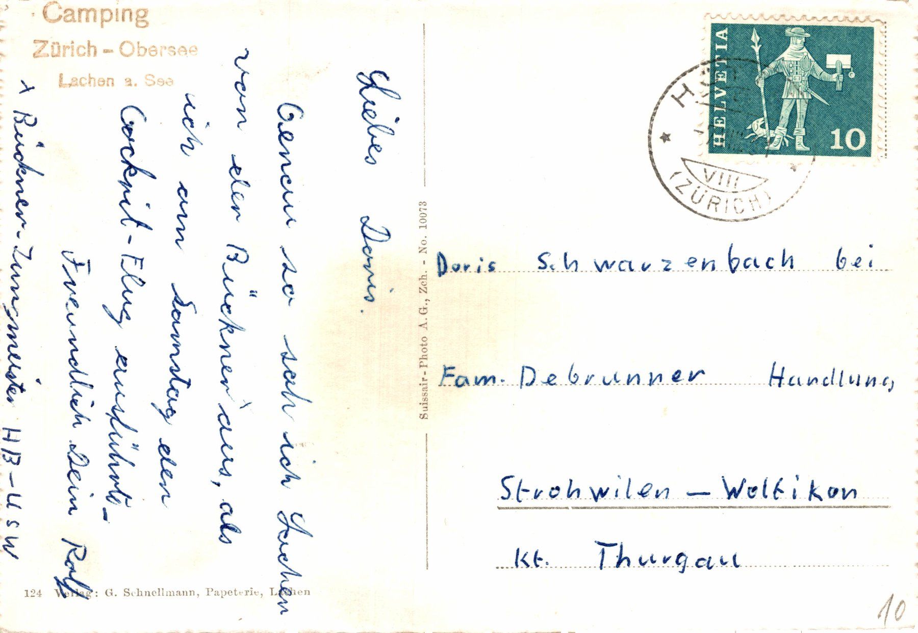 Cartoline postali: Flugaufnahme Lachen – Usato da Bronschhofen venduto da Astore 1