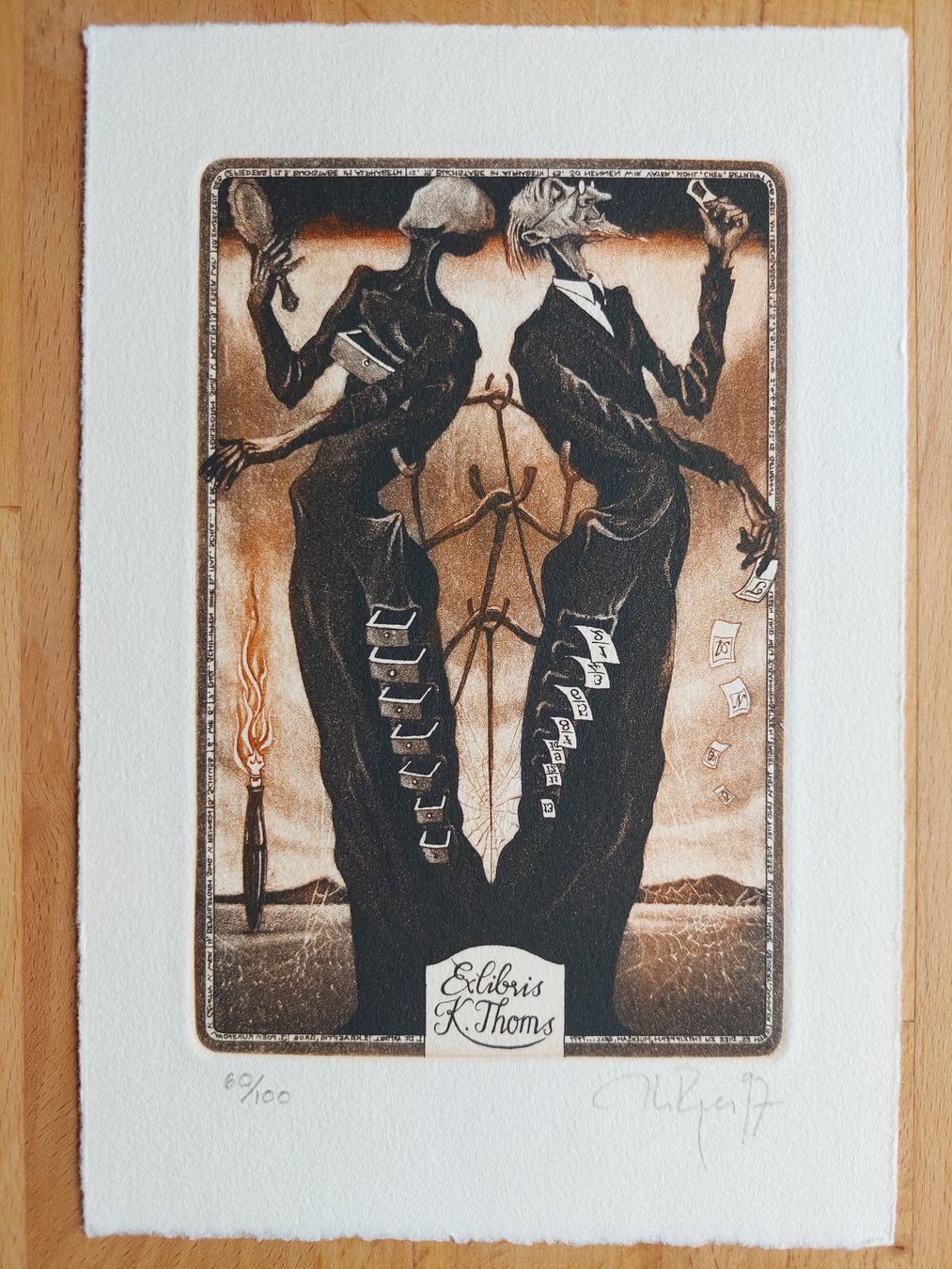 Gemälde: Exlibris Philipp Roger Keller - Original Farbradierung sign. – Gebraucht aus Obfelden von Exlibris-Art