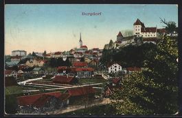 AK Burgdorf, Ortsansicht vom Wald aus
