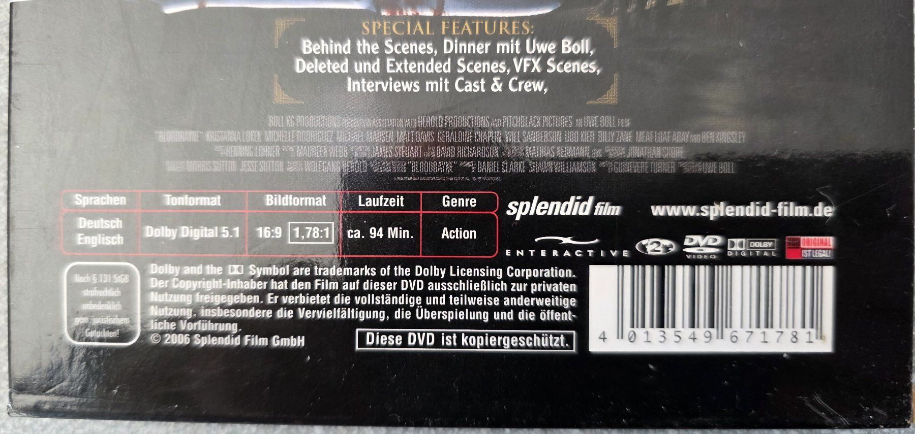 Alle DVDs: DVD Blood Rayne – Gebraucht aus Oetwil am See von fineli2 1