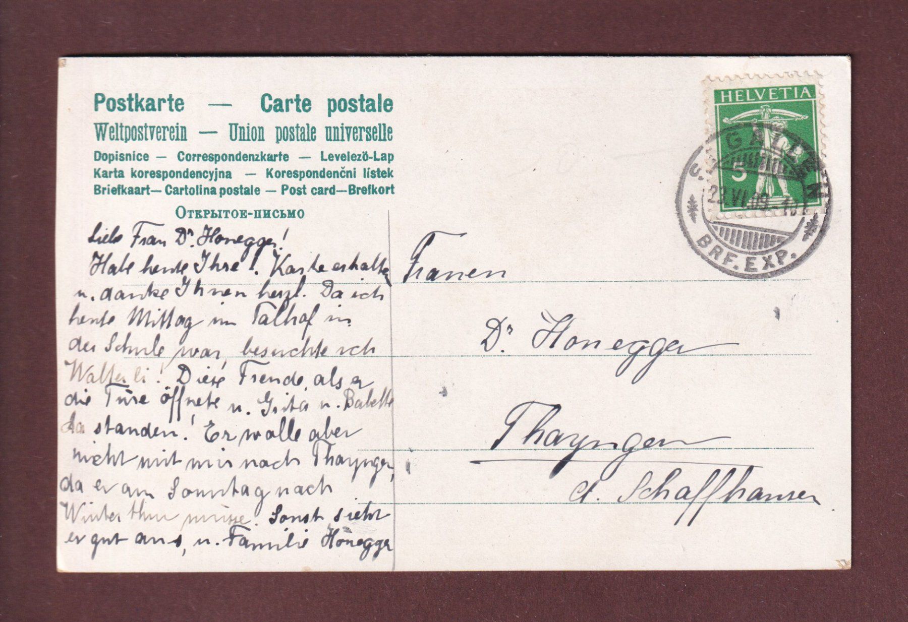 Cartoline postali: ST. GALLEN - Rosenbergstrasse - 1909 – Usato da Pully venduto da nicecards 1