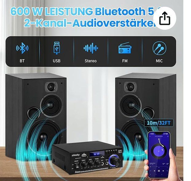 Amplificatori: HiFi Empfänger/Verstärker mit Bluetooth AK45 Mini Stereo – Nuovo (secondo la descrizione) da Hinwil venduto da Hadli 1