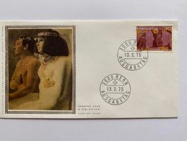 FDC Sondermarke Jahr der Frau 1975 ET (Seidenbild?)