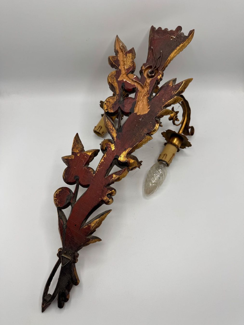 Lampade: 2 Wandlampen, Gold patiniert – Usato da Sachseln venduto da BONATI01 2