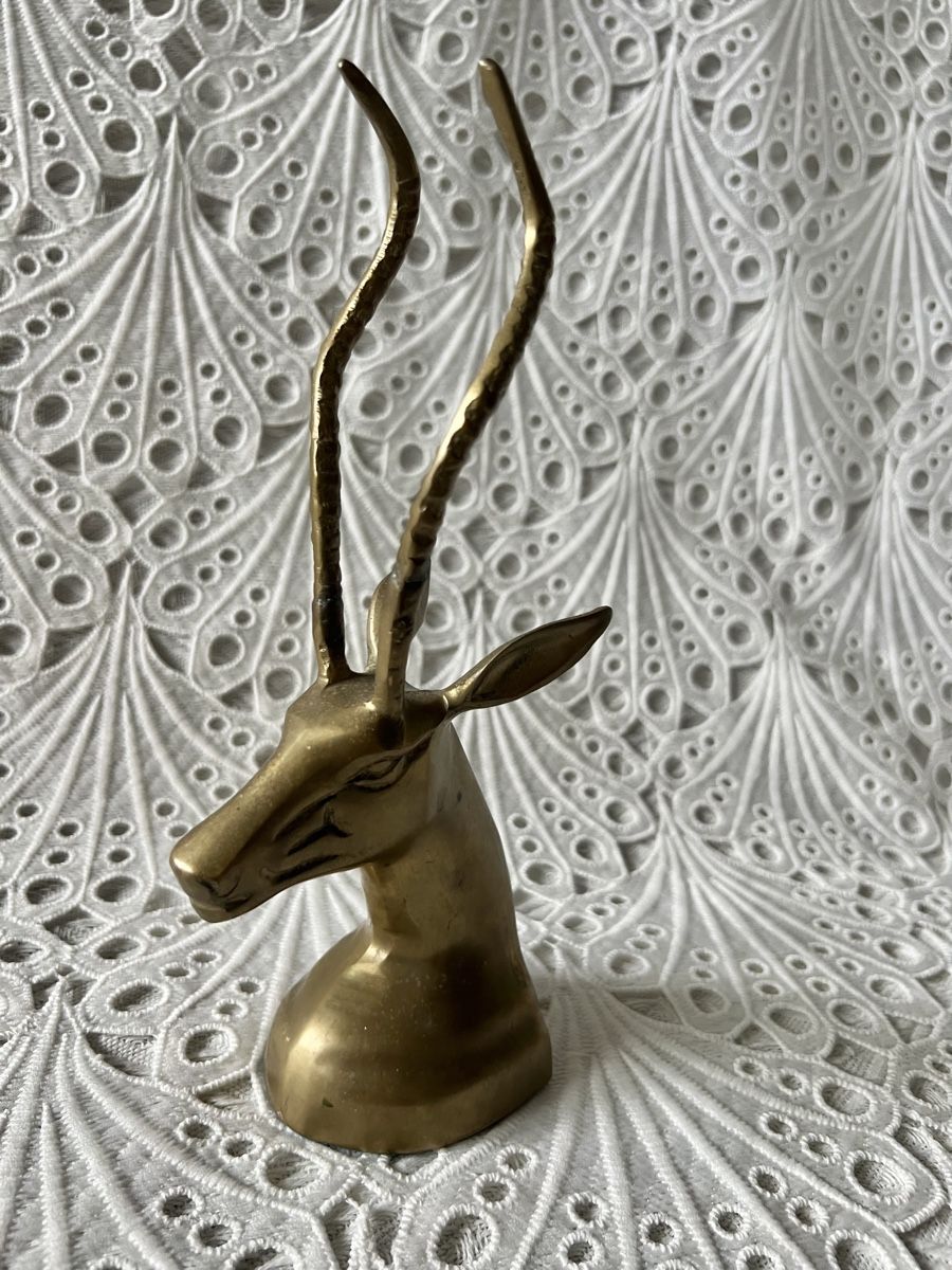 Statuette: Messing Antilopenköpfer Dekoration 23cm – Usato da Frenkendorf venduto da Only1 1
