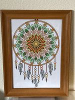 Mandala-Bild, Holzrahmen Ikea, Bild Handgemalt