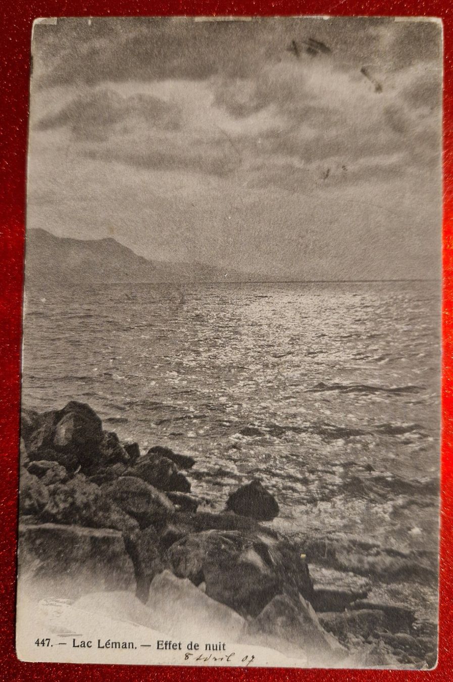 Cartoline postali: Lac Léman - Genfersee "Effet de nuit" 1907 – Usato da Melchnau venduto da Fishel