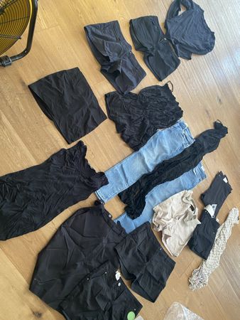 Kleiderpaket schwarz 38 teils neu Hotpants jupes Jumpsuits