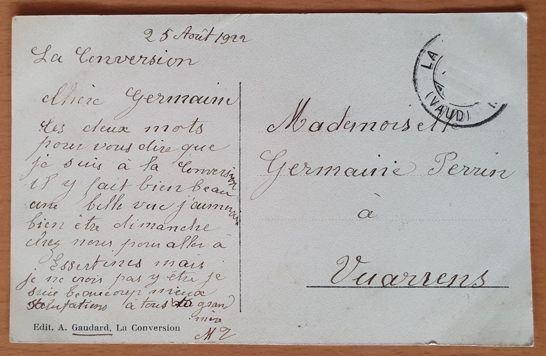 Cartoline postali: La Conversion - Collège de Corsy 1922 – Usato da Kreuzlingen venduto da Rschweiz1 1