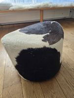 Hocker Felloptik schwarz weiss