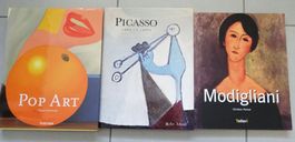 3 livres : Pop Art, Picasso, Modigliani