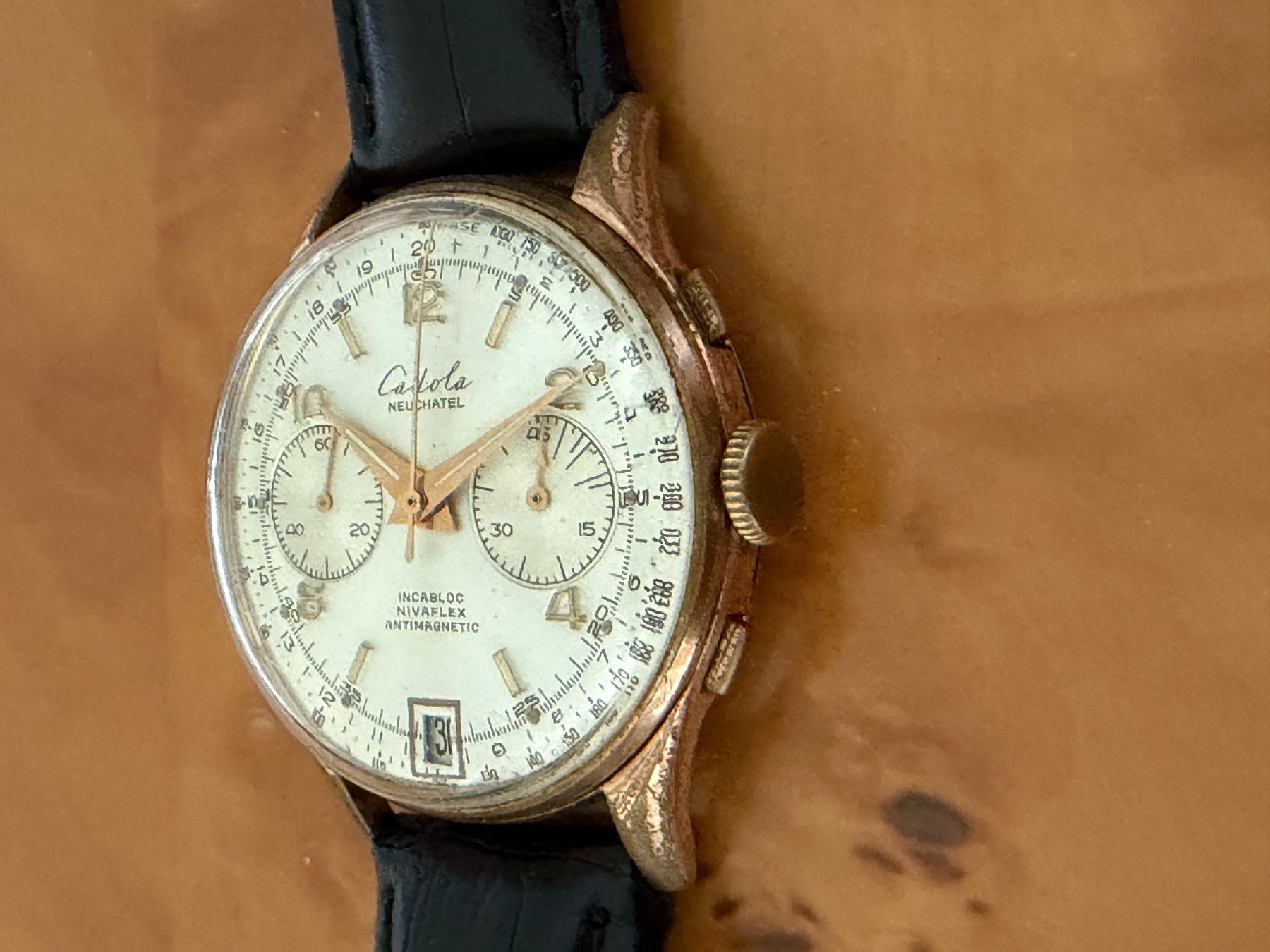 Swiss Orologi: Cadola 37mm Vintage Chronograph Serviced – Usato da Zürich venduto da Witikon02 3